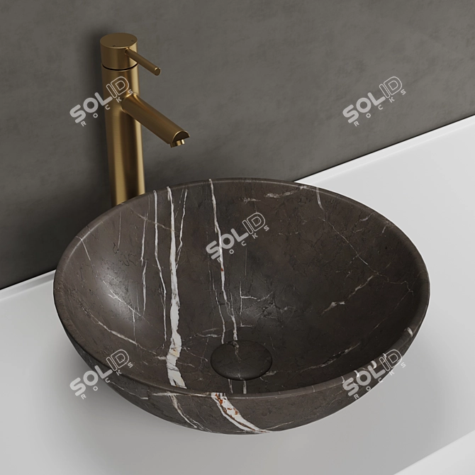 Gray Marble Basin - Giro Pietra: Luxurious Stone 3D model image 1