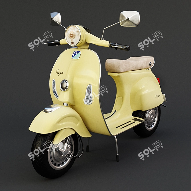 Vintage Vespa 3D Model - Corona & Obj 3D model image 2