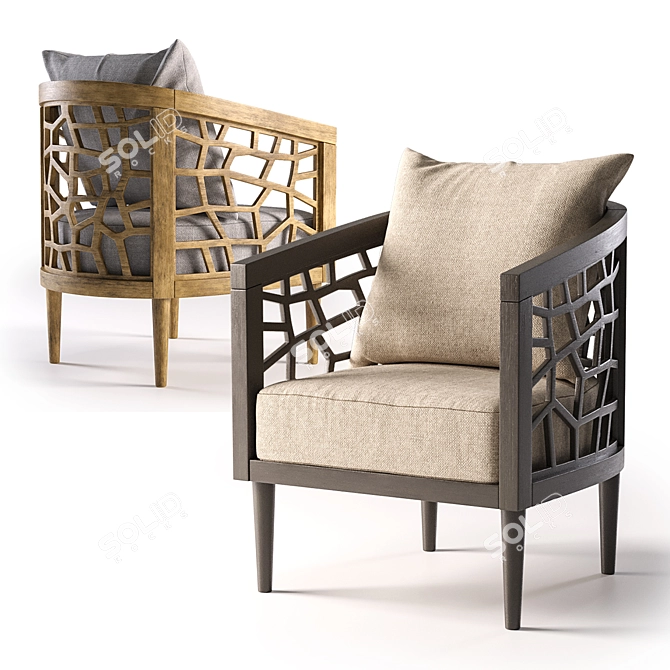Dakota Barrel Chair: Sleek and Stylish Seating 3D model image 2