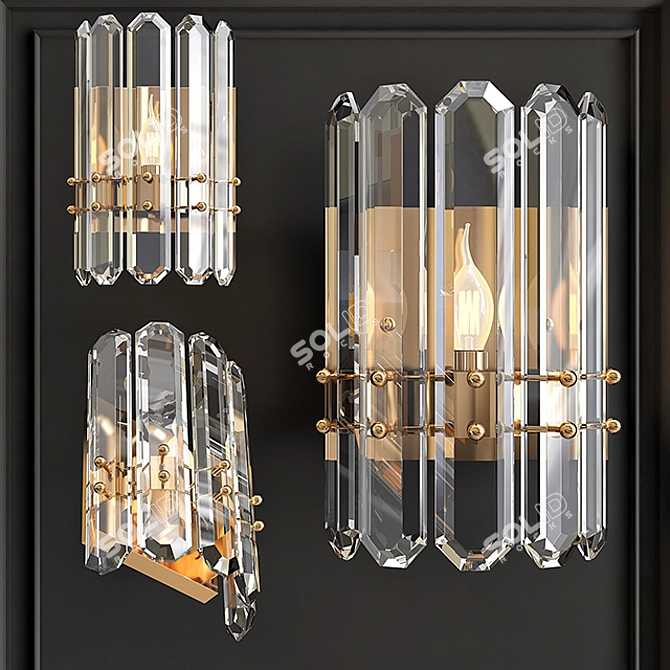 Bonnington Bra Sconce: Loft-Concept Modern Brass and Glass Wall Light 3D model image 1