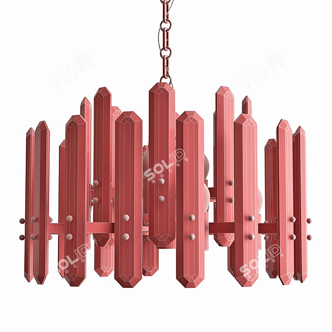 Bonnington Chandelier: Modern Brass and Glass Restoration Hardware 3D model image 6