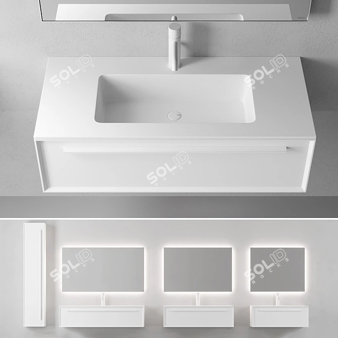 Falper 7.0 | Sleek Wall-Mount Vanity 3D model image 1