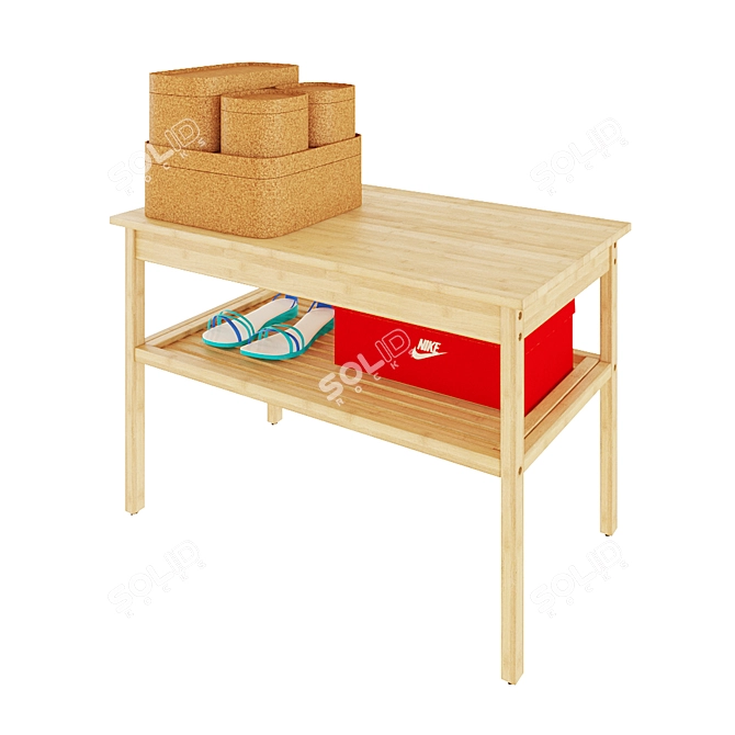 Sleek Bamboo Bench | IKEA Nordkisa 3D model image 2