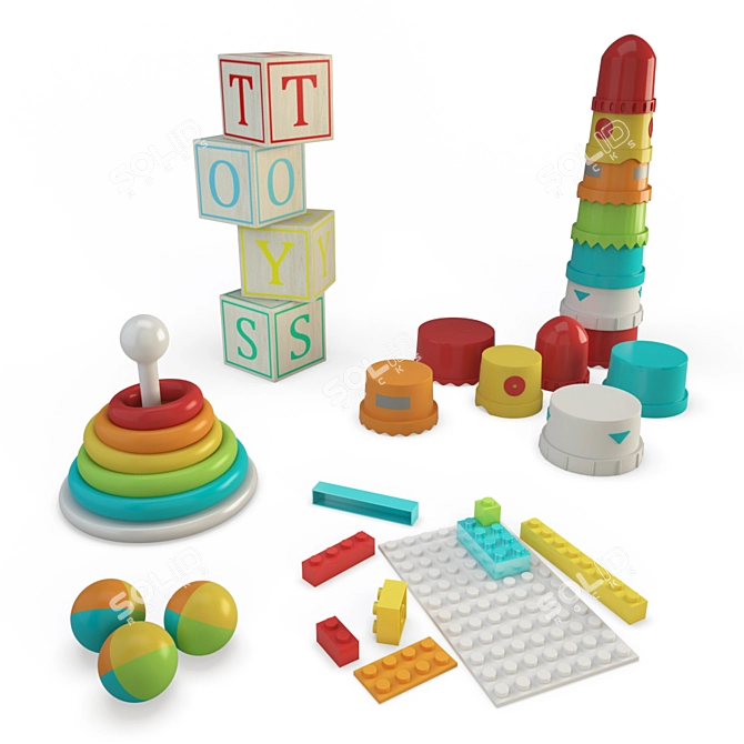 Educational Plastic Toys for Kids 3D model image 1