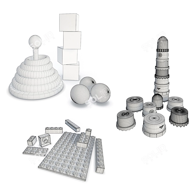 Educational Plastic Toys for Kids 3D model image 2