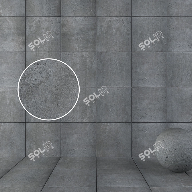 Graphite Multi-Texture Wall Tiles 3D model image 1