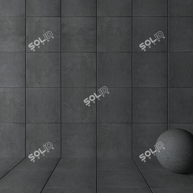 Graphite Multi-Texture Wall Tiles 3D model image 2