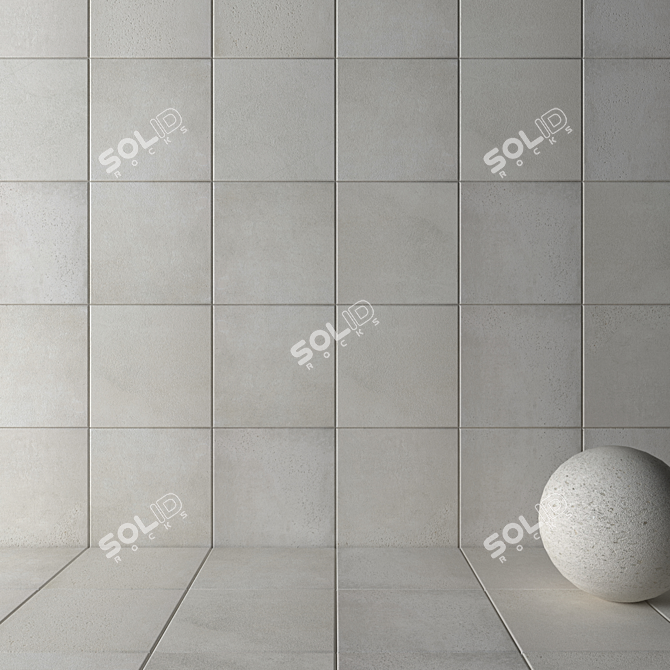 Downtown Graphite Wall & Floor Tiles 3D model image 2