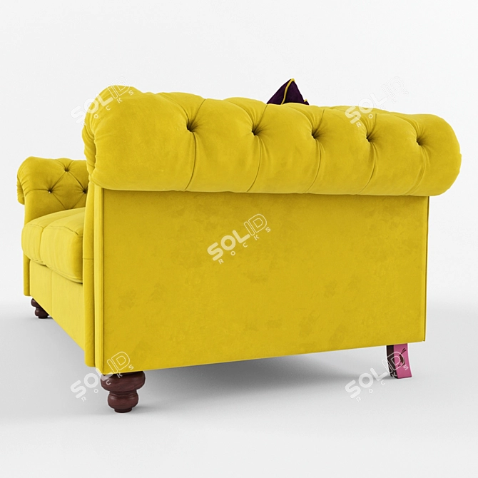 Luxurious Velvet Windsor 3 Seater Sofa 3D model image 2