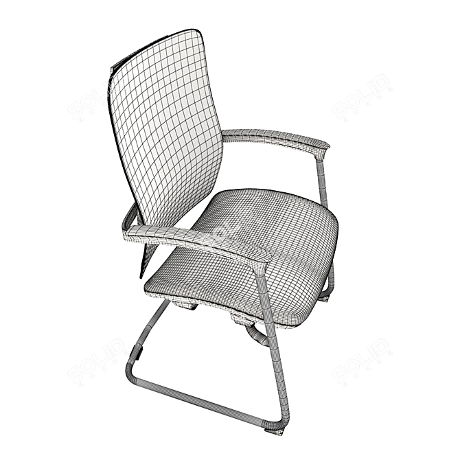 Elegant Starex Waiting Chair 3D model image 3