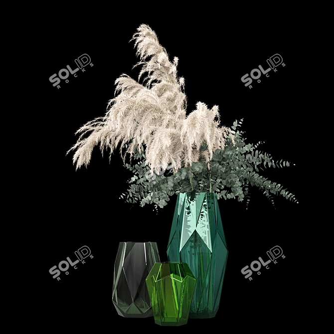 Modern Vase Flower Display 3D model image 1