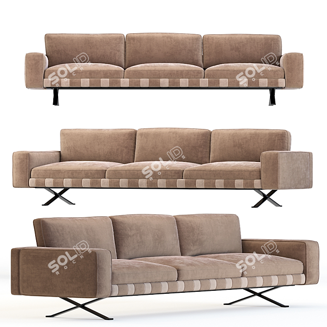 Fenix Deluxe Three-Seater Sofa 3D model image 2