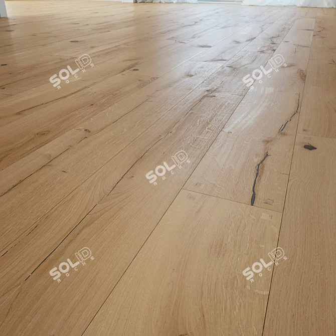 Natural Oak Wooden Flooring 3D model image 1