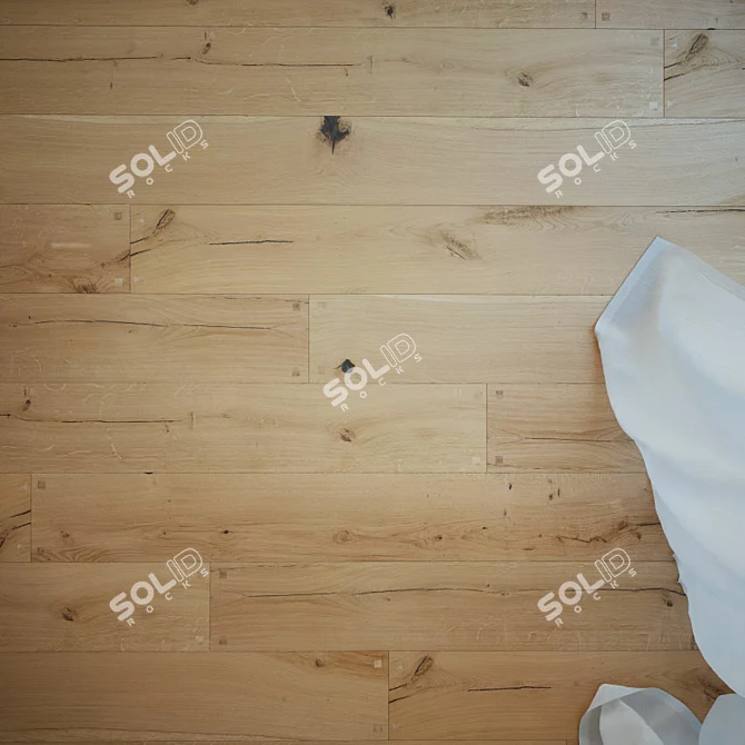 Natural Oak Wooden Flooring 3D model image 2