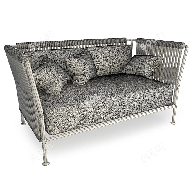 Modern Terrace Braided Sofa 3D model image 2