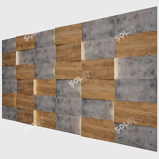  Modern Wall Panel Design 3D model image 2