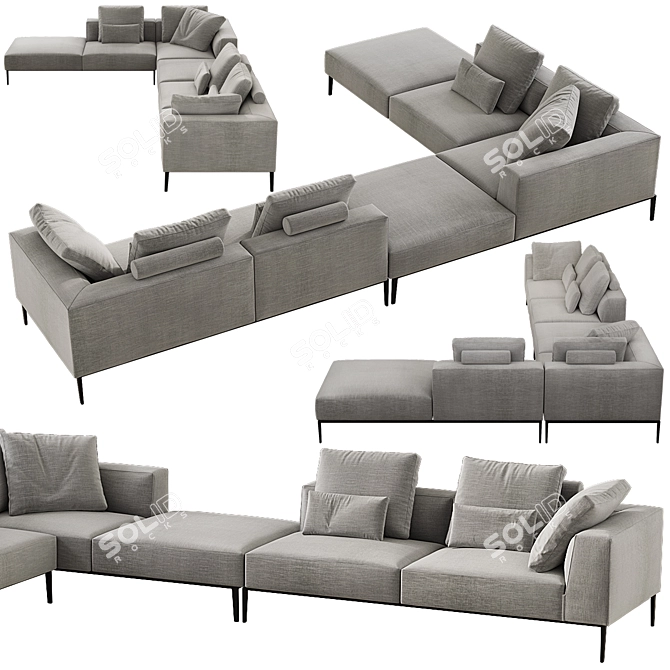 Modern Italian Design: Michel Effe Sofa 3D model image 2