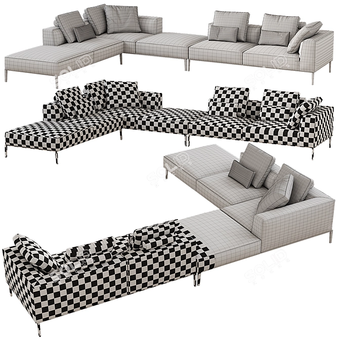 Modern Italian Design: Michel Effe Sofa 3D model image 3