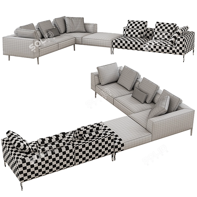 Modern B&B Italia Michel Effe Sofa 3D model image 3