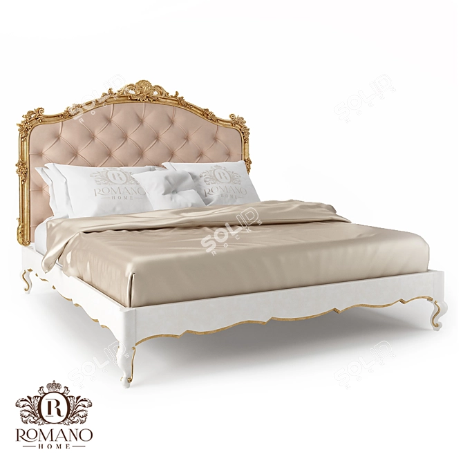 Laura Romano Bed: Handcrafted Design & Italian Materials 3D model image 1