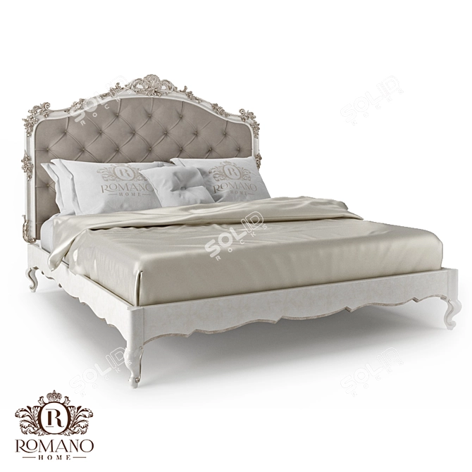 Laura Romano Bed: Handcrafted Design & Italian Materials 3D model image 2