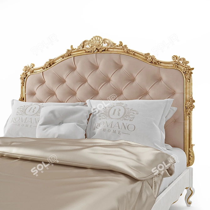 Laura Romano Bed: Handcrafted Design & Italian Materials 3D model image 3