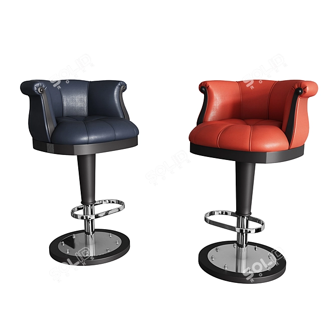 Elegant Floral Bar Stool 3D model image 1