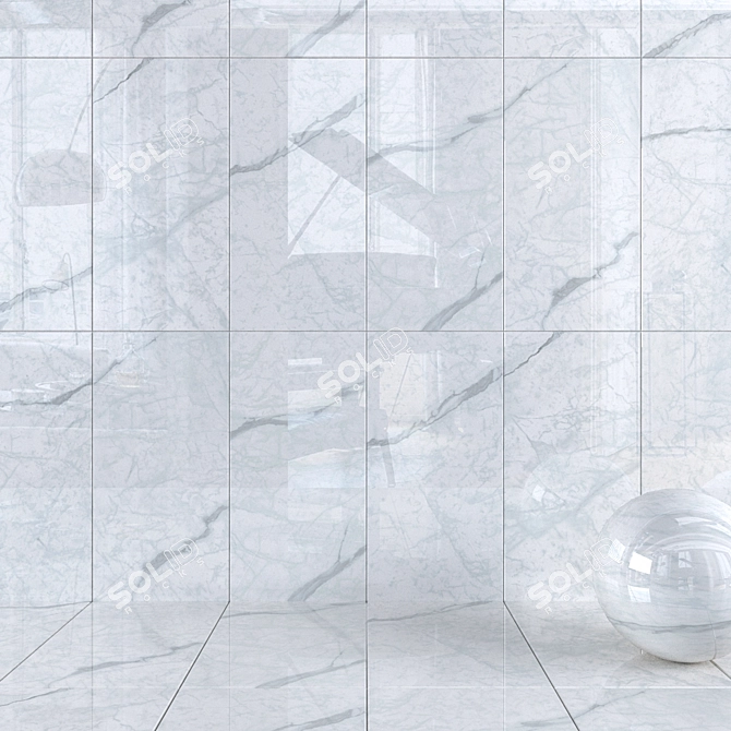 Iceberg Wall Tiles: HD 4K Multi-Texture, Corona + Vray Material 3D model image 1