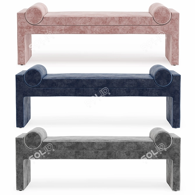 Elegant Bleecker Ottoman: Versatile Design 3D model image 2