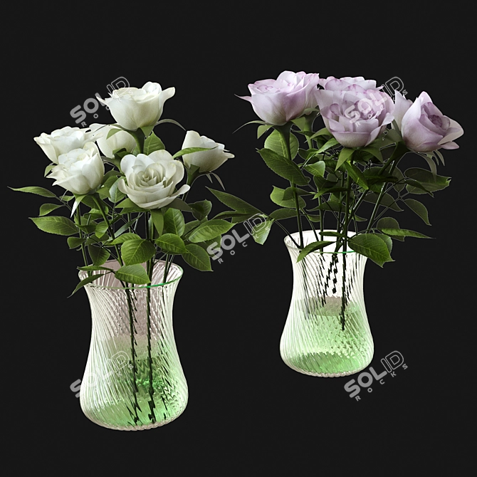 Elegant Roses Bouquet 3D model image 1