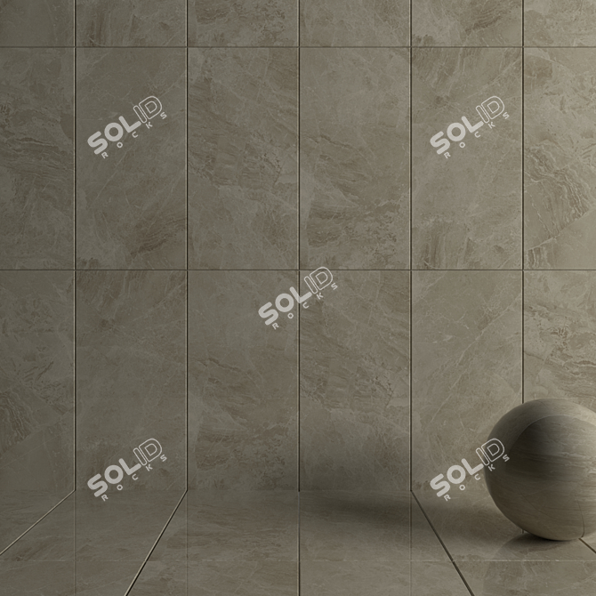 Elegant Tuana Cream Wall Tiles 3D model image 3