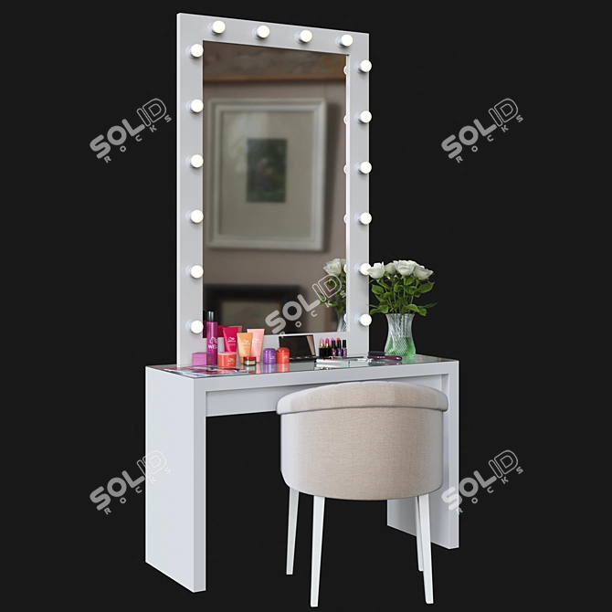 Elegant Vanity Dressing Table 3D model image 2