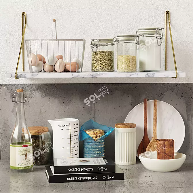 Elegant Kitchen Decor Set 3D model image 1