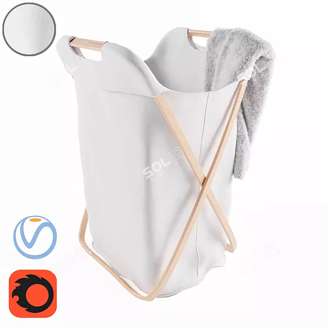 Foldable Butterfly Laundry Basket 3D model image 1