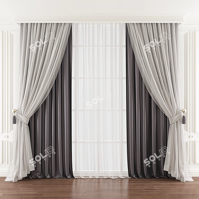 Revamped Curtain Design 3D model image 1