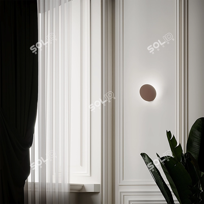 Puzzle Round Wall Sconce: Modern Lighting Solution 3D model image 2