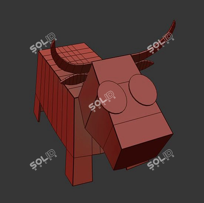 Delightful Low Poly Paper Cow 3D model image 3