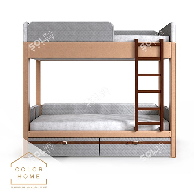 Brothers Bunk Bed: Iriska's Quality Sleep Solution 3D model image 2