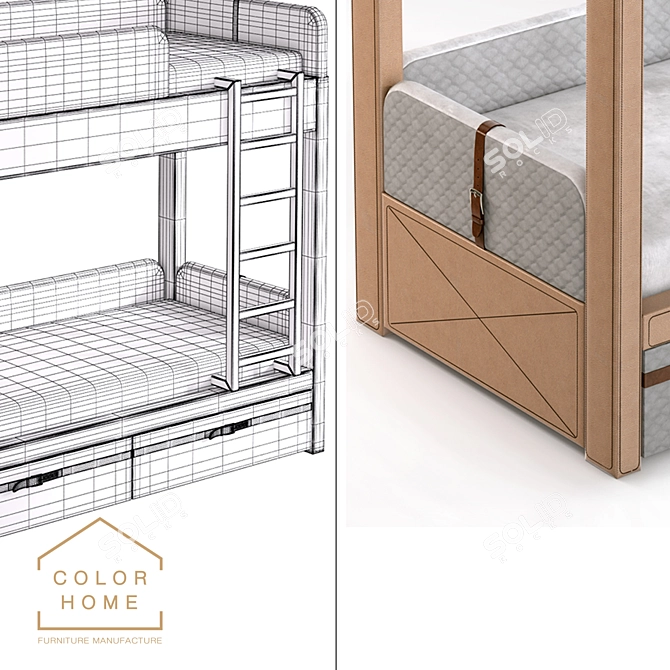 Brothers Bunk Bed: Iriska's Quality Sleep Solution 3D model image 3