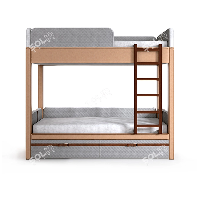 Brothers Bunk Bed: Iriska's Quality Sleep Solution 3D model image 5
