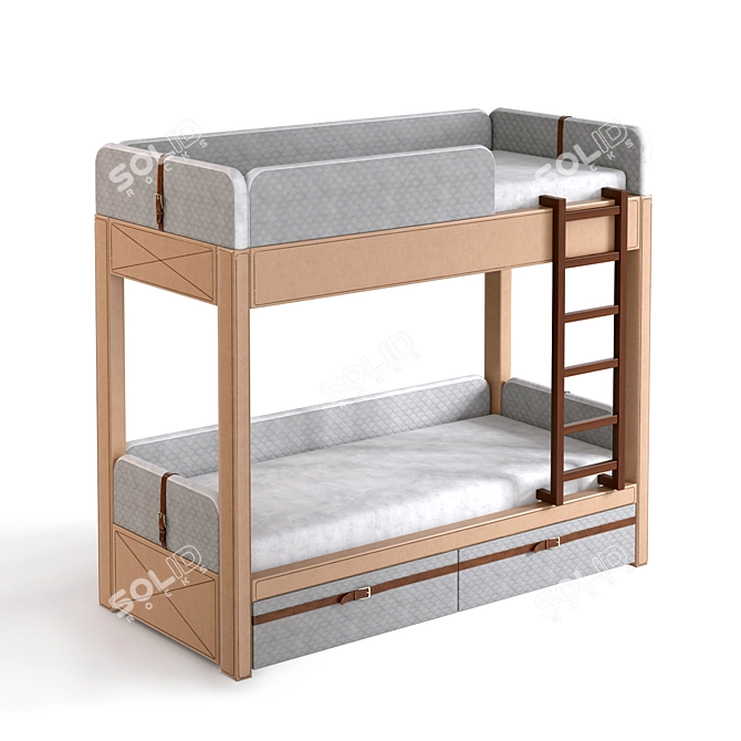 Brothers Bunk Bed: Iriska's Quality Sleep Solution 3D model image 7