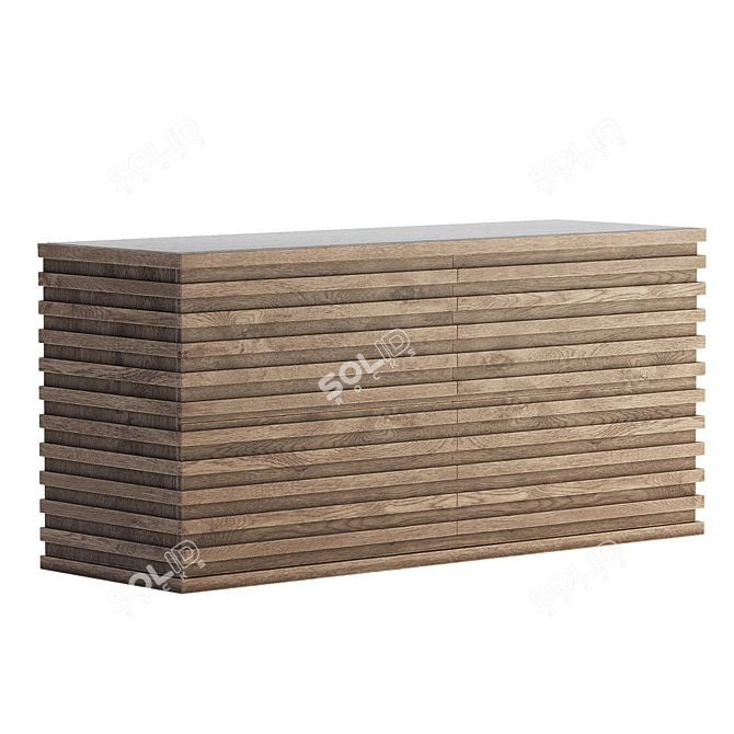 Elevated Wood Marble Dresser 3D model image 1