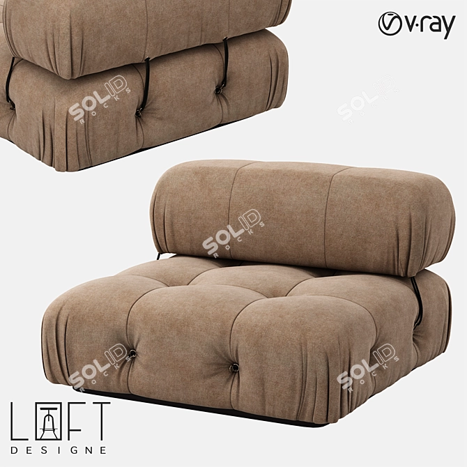 Sleek LoftDesign Sofa: 1869 Model 3D model image 1