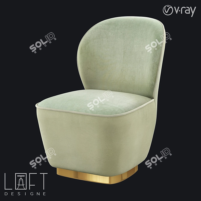 LoftDesign Armchair 2479: Stylish Metal and Fabric Seating 3D model image 1