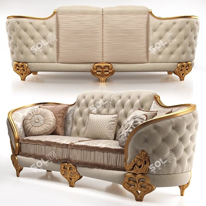 Luxurious Boboli Double Sofa: Italian Craftsmanship at Its Finest 3D model image 2