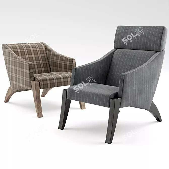 Sculpted Elegance: Meroni & Colzani Fiorichiari Armchair 3D model image 1