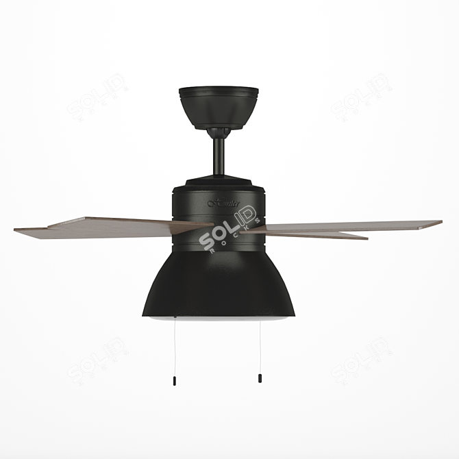 Hunter Fan 36" Loki Noble Bronze - Stylish Barnwood Design 3D model image 1