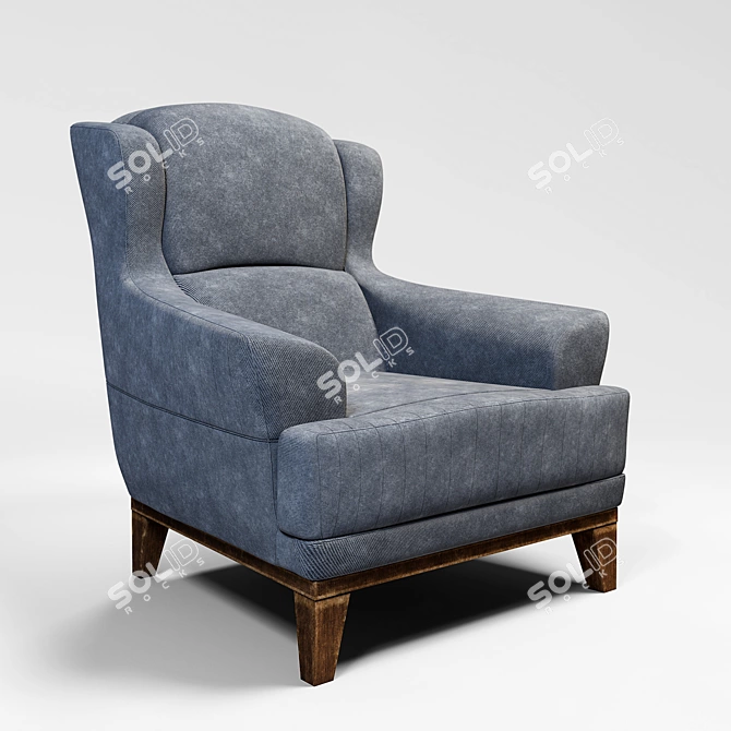 Elegant Velvet Sofa 3D model image 1