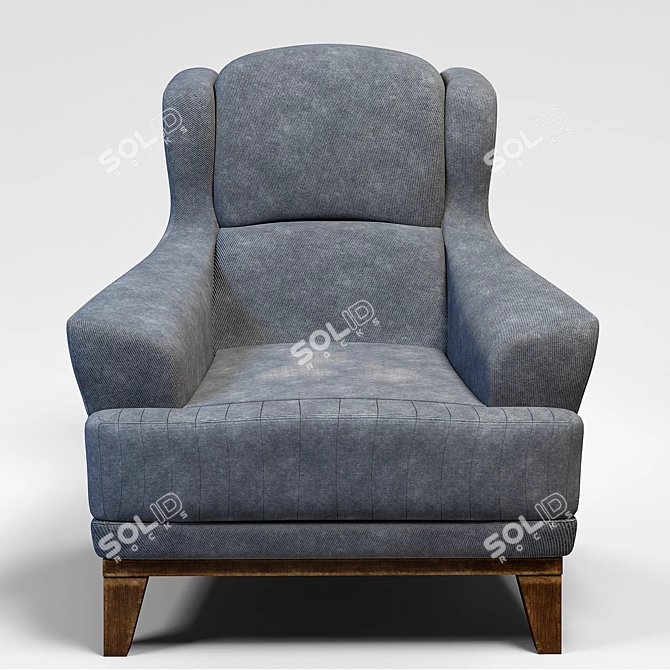 Elegant Velvet Sofa 3D model image 2