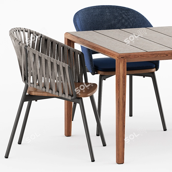 TEKA 173 Table + PIPER 022/122 Chairs by Roda 3D model image 2